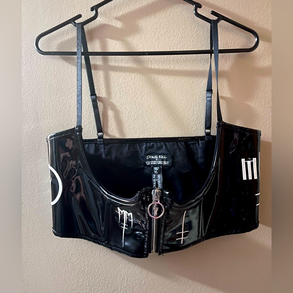 Patent leather Manson corset